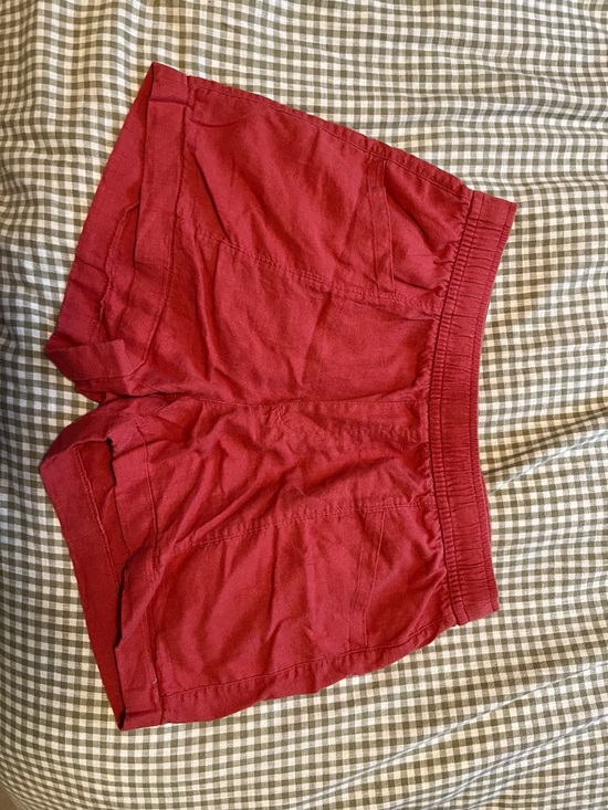 Old Navy Pants - Old Navy Red Elastic-Waist linen blend pull on Shorts